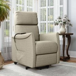 Petite Barley Tan Chenille Fabric Power Lift Recliner by ProLounger -DealsProLounger Store barley tan chenille prolounger recliners a177856 31 1000