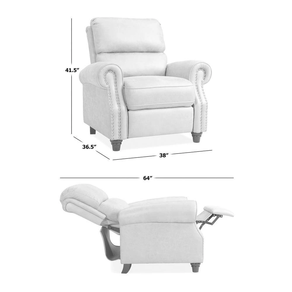 Barley Tan Linen-Like Fabric Pushback Recliner with Bronze Nailhead Trim by ProLounger 11 Barley Tan Linen-Like Fabric Pushback Recliner with Bronze Nailhead Trim by ProLounger - Image 9