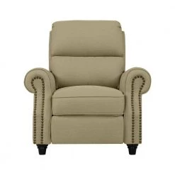 Barley Tan Linen-Like Fabric Pushback Recliner with Bronze Nailhead Trim by ProLounger 22 Barley Tan Linen-Like Fabric Pushback Recliner with Bronze Nailhead Trim by ProLounger -DealsProLounger Store barley tan linen like prolounger recliners a165433 4f 1000