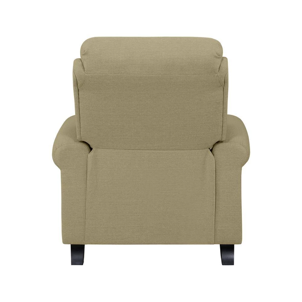 Barley Tan Linen-Like Fabric Pushback Recliner with Bronze Nailhead Trim by ProLounger 7 Barley Tan Linen-Like Fabric Pushback Recliner with Bronze Nailhead Trim by ProLounger - Image 5