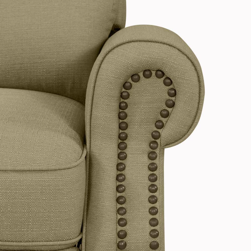 Barley Tan Linen-Like Fabric Pushback Recliner with Bronze Nailhead Trim by ProLounger 13 Barley Tan Linen-Like Fabric Pushback Recliner with Bronze Nailhead Trim by ProLounger - Image 11
