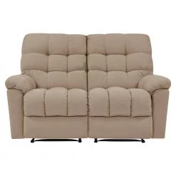 60 in. Barley Tan Tufted Polyester 2-Seater Reclining Loveseat with Round Arms by ProLounger 22 60 in. Barley Tan Tufted Polyester 2-Seater Reclining Loveseat with Round Arms by ProLounger -DealsProLounger Store barley tan prolounger loveseats rcl48 cnf82 2s 4f 1000