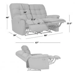 60 in. Barley Tan Tufted Polyester 2-Seater Reclining Loveseat with Round Arms by ProLounger 26 60 in. Barley Tan Tufted Polyester 2-Seater Reclining Loveseat with Round Arms by ProLounger -DealsProLounger Store barley tan prolounger loveseats rcl48 cnf82 2s 76 1000