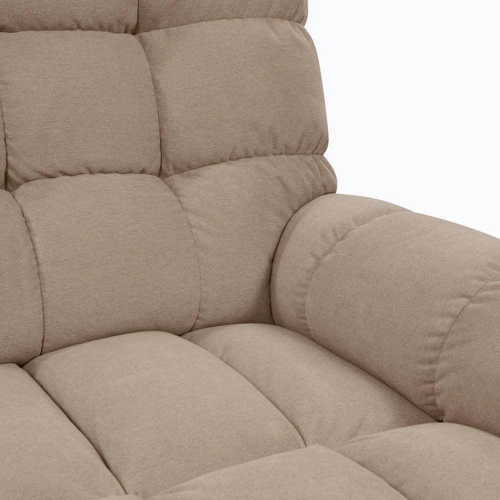60 in. Barley Tan Tufted Polyester 2-Seater Reclining Loveseat with Round Arms by ProLounger 13 60 in. Barley Tan Tufted Polyester 2-Seater Reclining Loveseat with Round Arms by ProLounger - Image 11