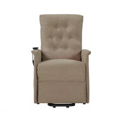 Power Recline and Lift Chair in Barley Tan Plush Low-Pile Velour by ProLounger -DealsProLounger Store barley tan prolounger recliners rcl78 cnf82 lt 4f 1000