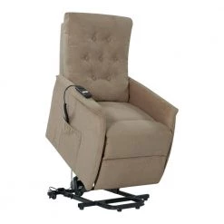 Power Recline and Lift Chair in Barley Tan Plush Low-Pile Velour by ProLounger