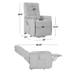 Power Recline and Lift Chair in Barley Tan Plush Low-Pile Velour by ProLounger -DealsProLounger Store barley tan prolounger recliners rcl78 cnf82 lt 76 1000