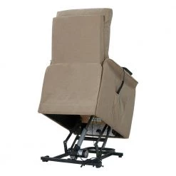 Power Recline and Lift Chair in Barley Tan Plush Low-Pile Velour by ProLounger -DealsProLounger Store barley tan prolounger recliners rcl78 cnf82 lt fa 1000