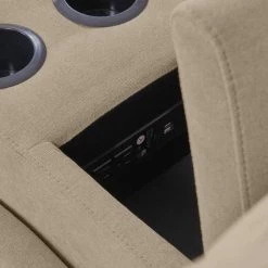 3-Seat Tufted Recliner Sofa with 2-Storage Consoles and USB Ports in Barley Tan Plush Low-Pile Velour by ProLounger -DealsProLounger Store barley tan prolounger sofas couches rcl48 cnf82 3sc 44 1000