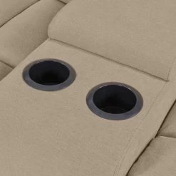 3-Seat Tufted Recliner Sofa with 2-Storage Consoles and USB Ports in Barley Tan Plush Low-Pile Velour by ProLounger -DealsProLounger Store barley tan prolounger sofas couches rcl48 cnf82 3sc fa 1000