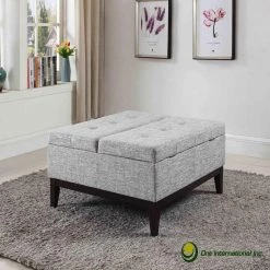 18 in. Beige Grey Dual Lift Storage Coffee Table by ORE International -DealsProLounger Store beige grey ore international bedroom benches hb4712b 31 1000