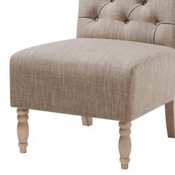 Lina Beige Tufted Upholstered Armless Slipper Chair by Madison Park -DealsProLounger Store beige madison park accent chairs fpf18 0172 4f 1000