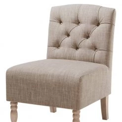 Lina Beige Tufted Upholstered Armless Slipper Chair by Madison Park -DealsProLounger Store beige madison park accent chairs fpf18 0172 c3 1000