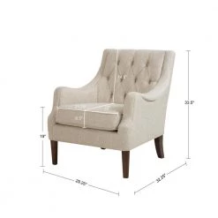Elle Beige Button Tufted Accent Chair by Madison Park -DealsProLounger Store beige madison park accent chairs fpf18 0514 1f 1000