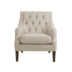 Elle Beige Button Tufted Accent Chair by Madison Park
