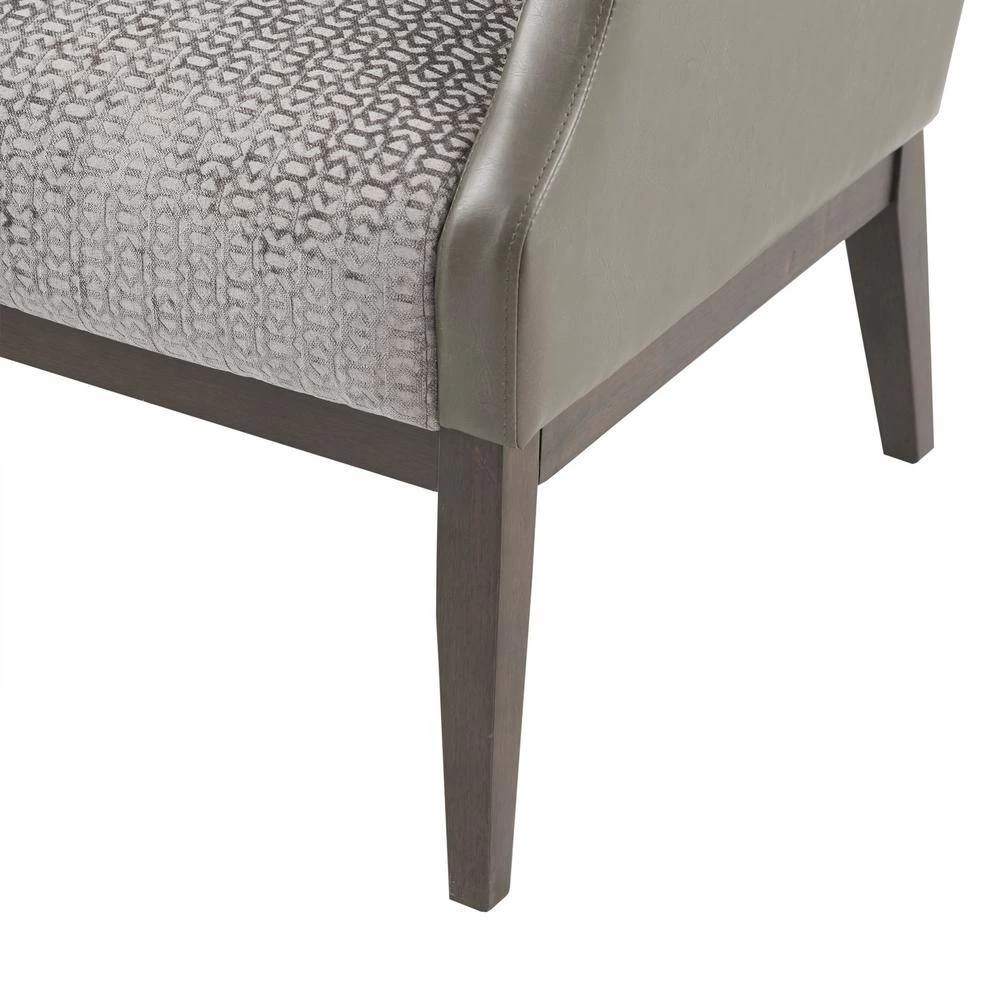 Benjamin Cream/Taupe Dark coffee Finish Recessed Arm Accent Chair by Madison Park 7 Benjamin Cream/Taupe Dark coffee Finish Recessed Arm Accent Chair by Madison Park - Image 6