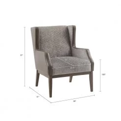 Benjamin Cream/Taupe Dark coffee Finish Recessed Arm Accent Chair by Madison Park 15 Benjamin Cream/Taupe Dark coffee Finish Recessed Arm Accent Chair by Madison Park -DealsProLounger Store beige madison park accent chairs mp100 1006 44 1000