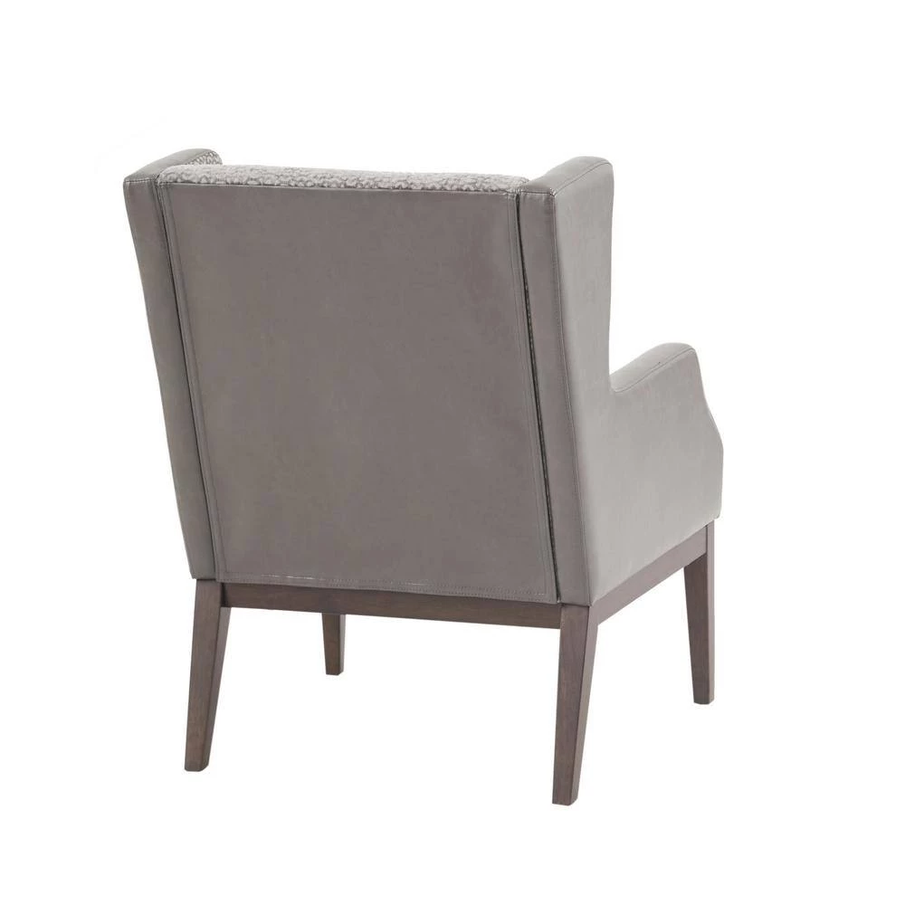 Benjamin Cream/Taupe Dark coffee Finish Recessed Arm Accent Chair by Madison Park 6 Benjamin Cream/Taupe Dark coffee Finish Recessed Arm Accent Chair by Madison Park - Image 5