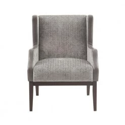 Benjamin Cream/Taupe Dark coffee Finish Recessed Arm Accent Chair by Madison Park