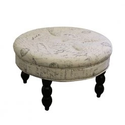19.5 in. Old World Round Signature Ottoman by ORE International