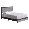 Brea Black and Gray Linen King Upholstered Platform Bed Frame by Boyd Sleep