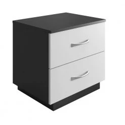 Hayes 2-Drawer Black and White Nightstand (18.9 in. H x 19.7 in. W x 15.75 in. D) by Boyd Sleep