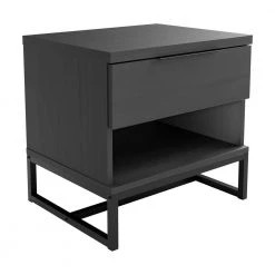 Cade Single Drawer Modern 19.3 Hx19.7 D Nightstand, Black by Boyd Sleep