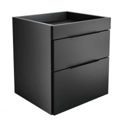 Cyrus Modern Double Drawer 17.7 H x 15.8 W Nightstand, Black by Boyd Sleep
