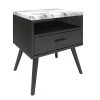 Marlon Mid Century Marble Top 21.6 H x 19.7 D Nightstand, Black by Boyd Sleep -DealsProLounger Store black boyd sleep nightstands mabk151ns 64 1000