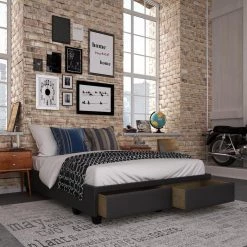 Beverly Black with Storage Drawers Upholstered Full Platform Bed Frame by Boyd Sleep -DealsProLounger Store black boyd sleep panel beds parbl977db 31 1000