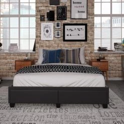 Beverly Black with Storage Drawers Upholstered Full Platform Bed Frame by Boyd Sleep -DealsProLounger Store black boyd sleep panel beds parbl977db c3 1000