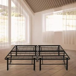 14 in. Twin Metal Platform Bed Frame with Cover by Boyd Sleep -DealsProLounger Store black boyd sleep platform beds hd14blctw c3 1000