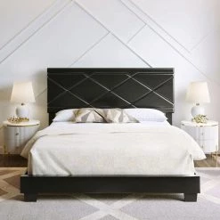 Antwerp Faux Leather Queen Platform Bed Frame and Headboard, Black by Boyd Sleep 13 Antwerp Faux Leather Queen Platform Bed Frame and Headboard, Black by Boyd Sleep -DealsProLounger Store black boyd sleep platform beds vmi1407bkqn 1f 1000