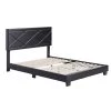 Antwerp Faux Leather Queen Platform Bed Frame and Headboard, Black by Boyd Sleep