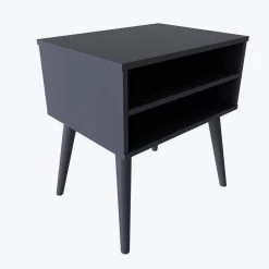 Parker Mid Century Modern Black Open Nightstand by Boyd Sleep