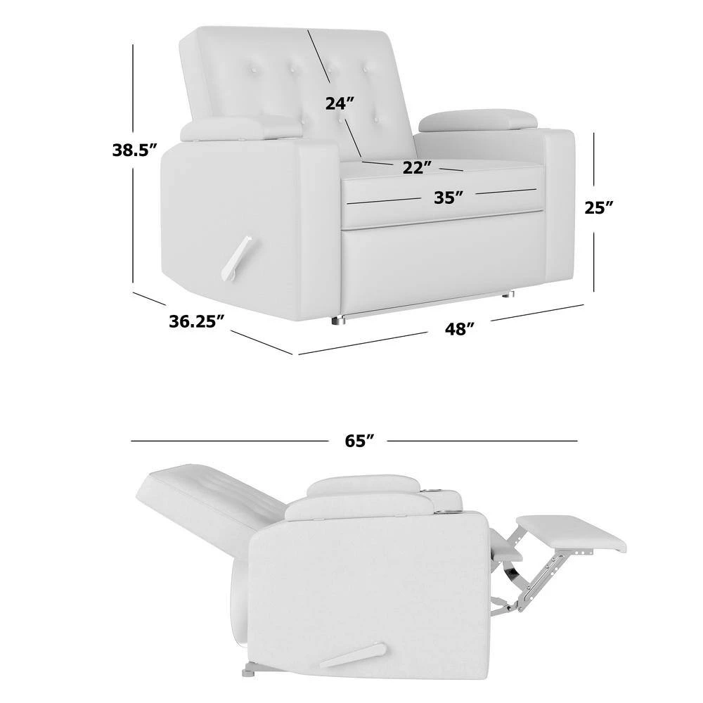 48 in. Black Microfiber Fabric 2-Seat Wall Hugger Loveseat Recliner with Cupholders and Storage by ProLounger 8 48 in. Black Microfiber Fabric 2-Seat Wall Hugger Loveseat Recliner with Cupholders and Storage by ProLounger - Image 6