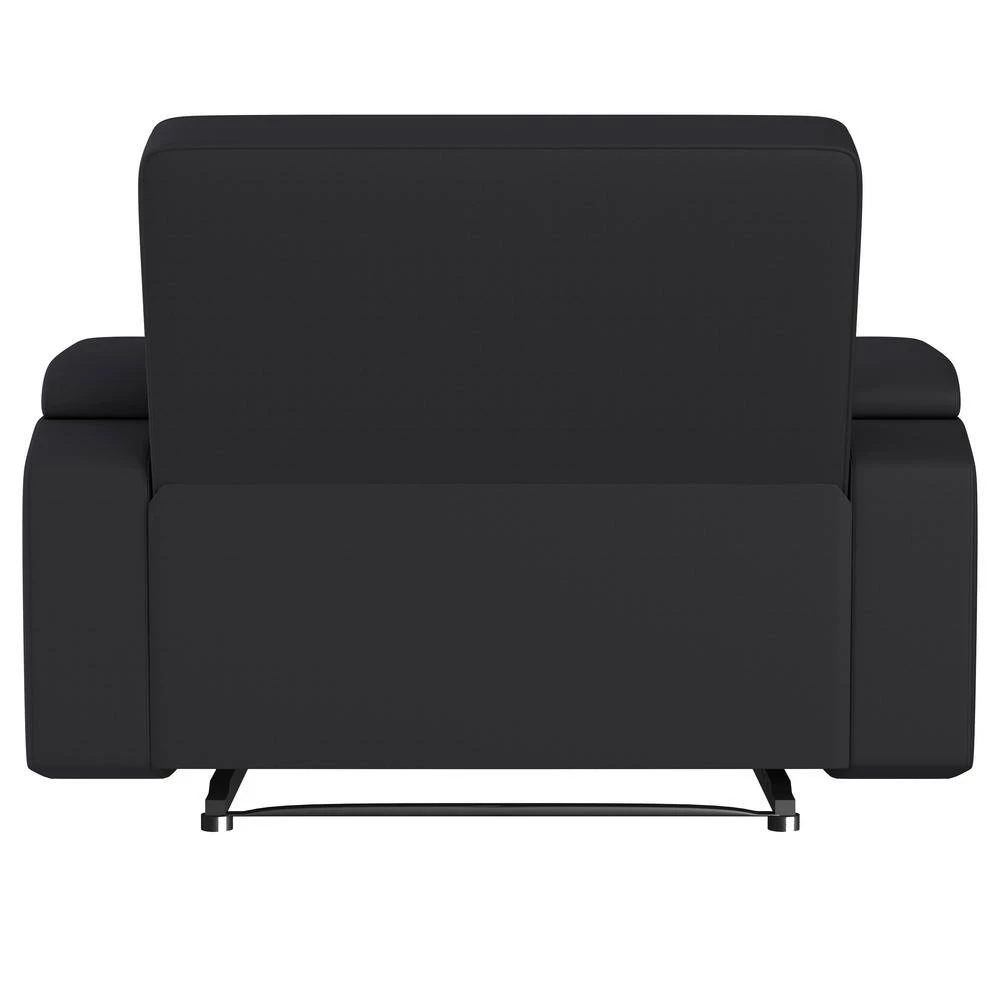 48 in. Black Microfiber Fabric 2-Seat Wall Hugger Loveseat Recliner with Cupholders and Storage by ProLounger 5 48 in. Black Microfiber Fabric 2-Seat Wall Hugger Loveseat Recliner with Cupholders and Storage by ProLounger - Image 3