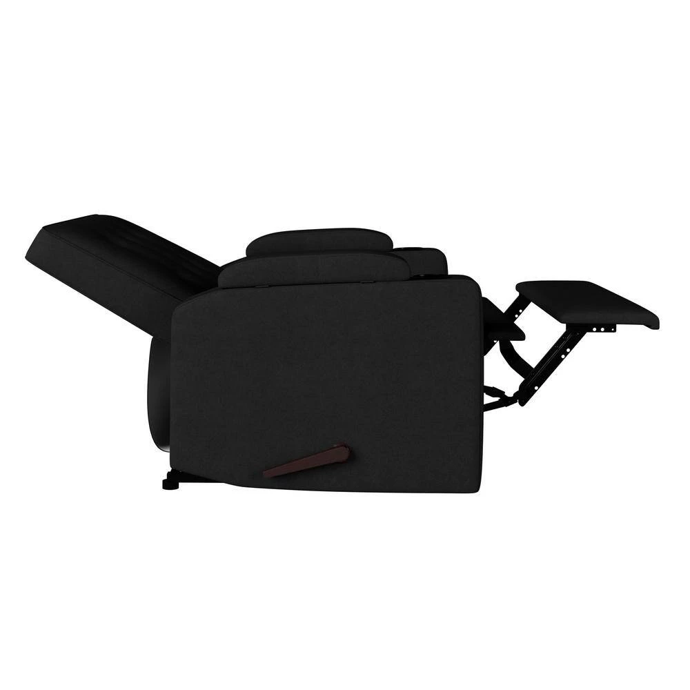 48 in. Black Microfiber Fabric 2-Seat Wall Hugger Loveseat Recliner with Cupholders and Storage by ProLounger 6 48 in. Black Microfiber Fabric 2-Seat Wall Hugger Loveseat Recliner with Cupholders and Storage by ProLounger - Image 4