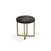 17 in. Black Faux Leather Tufted Mid Century Accent Stool by ORE International