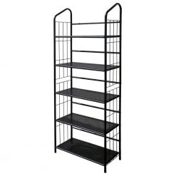 64 in. Black 5 Shelf Metal Etagere Bookcase by ORE International