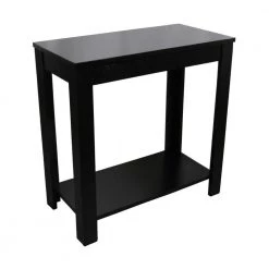 24 in. H Black Rectangle Wood Chairside End Table by ORE International