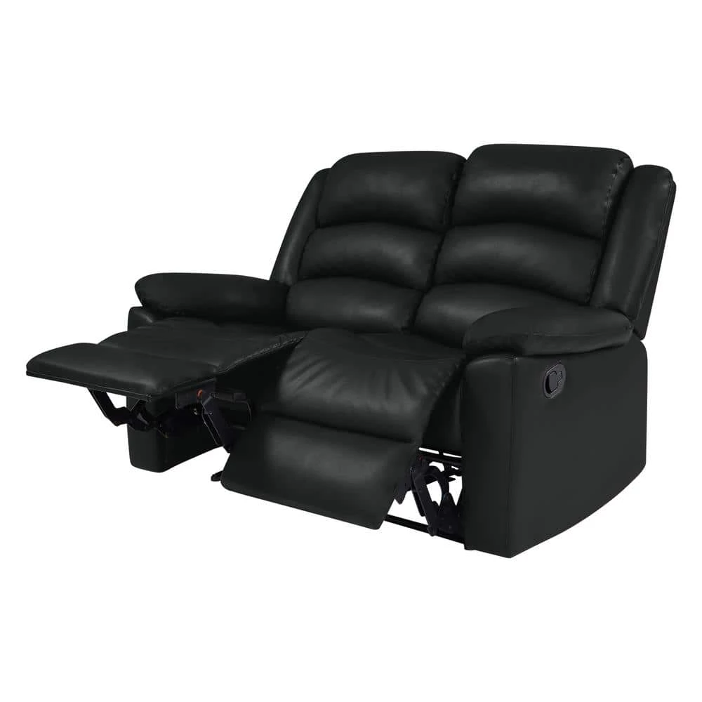58 in. Black Polyester 2-Seater Reclining Loveseat with Flared Arms by ProLounger 7 58 in. Black Polyester 2-Seater Reclining Loveseat with Flared Arms by ProLounger - Image 5
