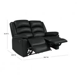 58 in. Black Polyester 2-Seater Reclining Loveseat with Flared Arms by ProLounger 17 58 in. Black Polyester 2-Seater Reclining Loveseat with Flared Arms by ProLounger -DealsProLounger Store black prolounger loveseats rcl61 kzs19 2s 40 1000