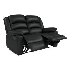 58 in. Black Polyester 2-Seater Reclining Loveseat with Flared Arms by ProLounger