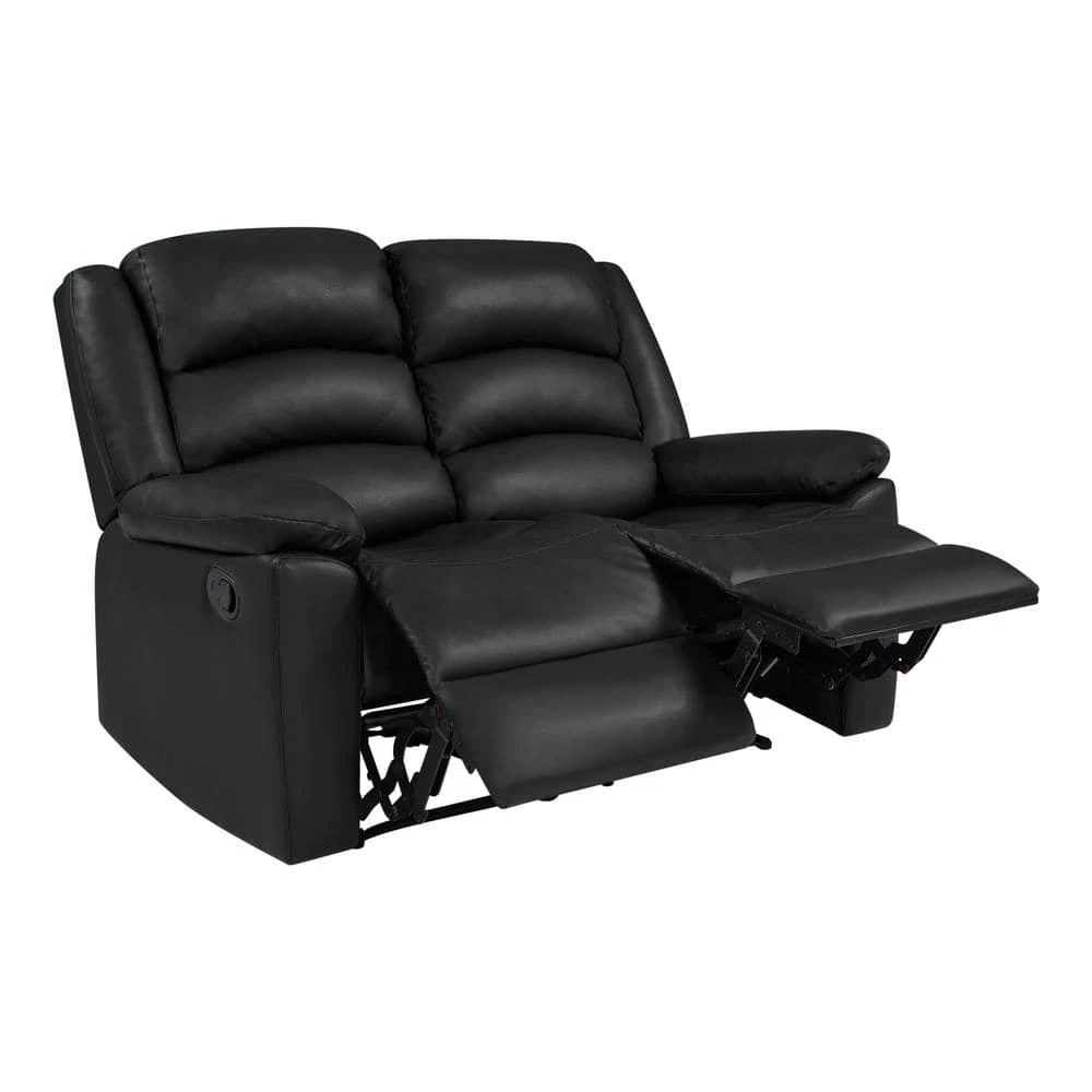 58 in. Black Polyester 2-Seater Reclining Loveseat with Flared Arms by ProLounger 3 58 in. Black Polyester 2-Seater Reclining Loveseat with Flared Arms by ProLounger