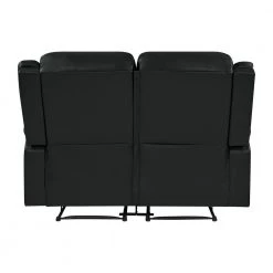 58 in. Black Polyester 2-Seater Reclining Loveseat with Flared Arms by ProLounger 20 58 in. Black Polyester 2-Seater Reclining Loveseat with Flared Arms by ProLounger -DealsProLounger Store black prolounger loveseats rcl61 kzs19 2s 66 1000