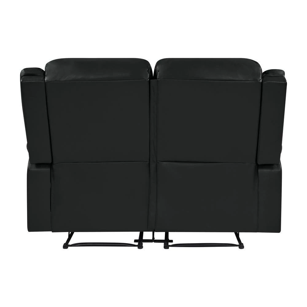 58 in. Black Polyester 2-Seater Reclining Loveseat with Flared Arms by ProLounger 8 58 in. Black Polyester 2-Seater Reclining Loveseat with Flared Arms by ProLounger - Image 6