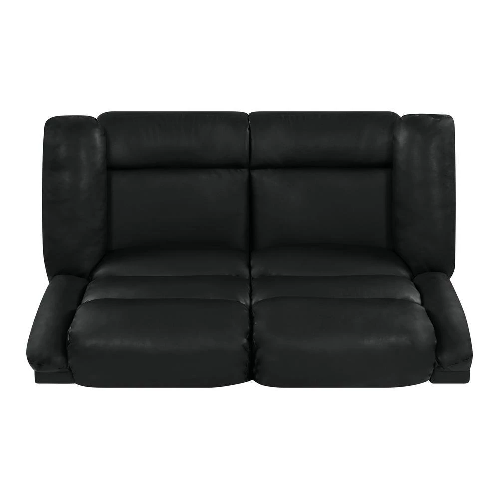 58 in. Black Polyester 2-Seater Reclining Loveseat with Flared Arms by ProLounger 6 58 in. Black Polyester 2-Seater Reclining Loveseat with Flared Arms by ProLounger - Image 4