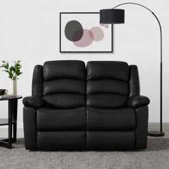 58 in. Black Polyester 2-Seater Reclining Loveseat with Flared Arms by ProLounger 22 58 in. Black Polyester 2-Seater Reclining Loveseat with Flared Arms by ProLounger -DealsProLounger Store black prolounger loveseats rcl61 kzs19 2s c3 1000