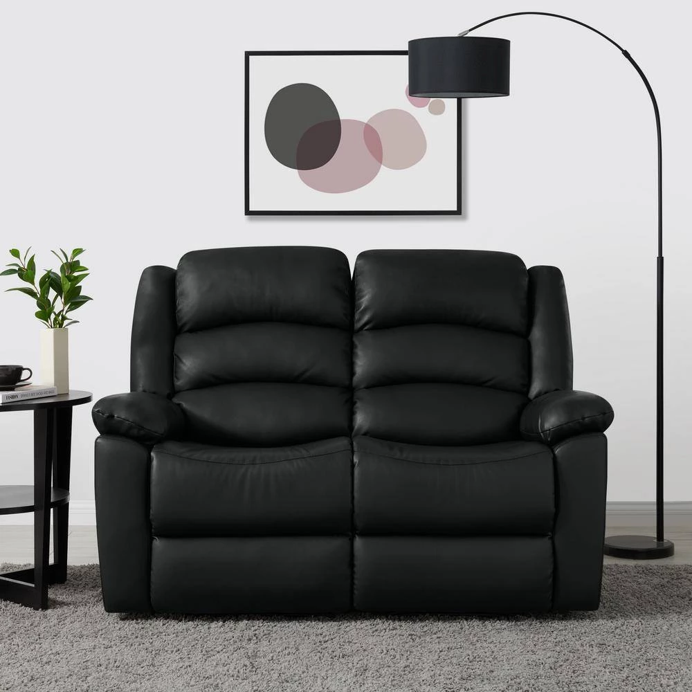 58 in. Black Polyester 2-Seater Reclining Loveseat with Flared Arms by ProLounger 10 58 in. Black Polyester 2-Seater Reclining Loveseat with Flared Arms by ProLounger - Image 8